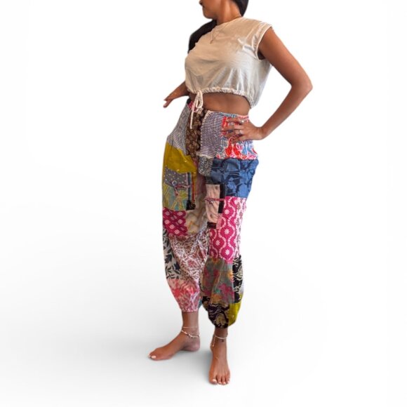 Colorful Patchwork Women's Pants - Picture 6 of 13